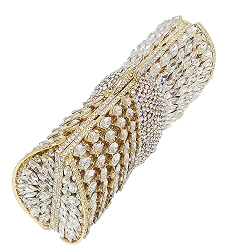 Image of Boutique De FGG Mini Sparkly Crystal Clutch Purse for Women,Evening Bags with Spikes,Wedding Party Rhinestone Clutch Handbag