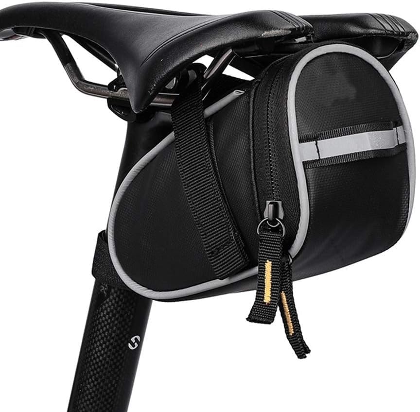 1PCS Road Bike Saddle Tail Bag for Tools, Mountain Rear Bag with Saddle Attach Bicycle Inner Tube Storage Bag Compact Rear Bicycle Bag for Phone Cash, Mini Pump Outdoor Riding MTB Road Bike