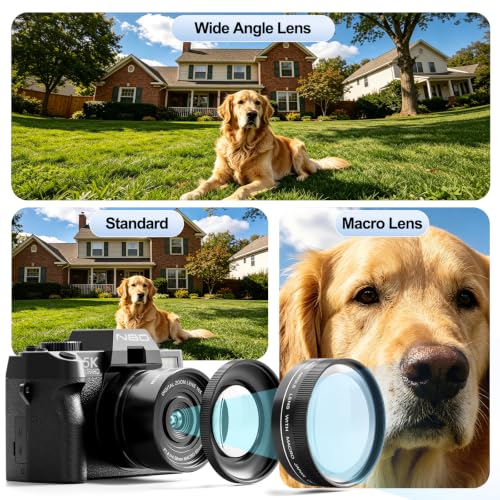 Image of G-Anica 5K 64MP Digital Cameras for Photography with Dual-Lens WiFi