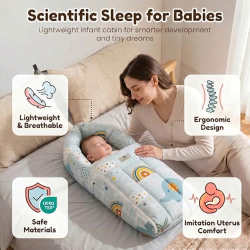 Image of StarAndDaisy 3 in 1 Baby Sleeping Bag for New Born, Baby Bedding Set, Washable & Foldable Cotton Design Godari, Toddlers Bed, Baby Bedding, Baby Mattress, Cradle Bed (Elephant Print)