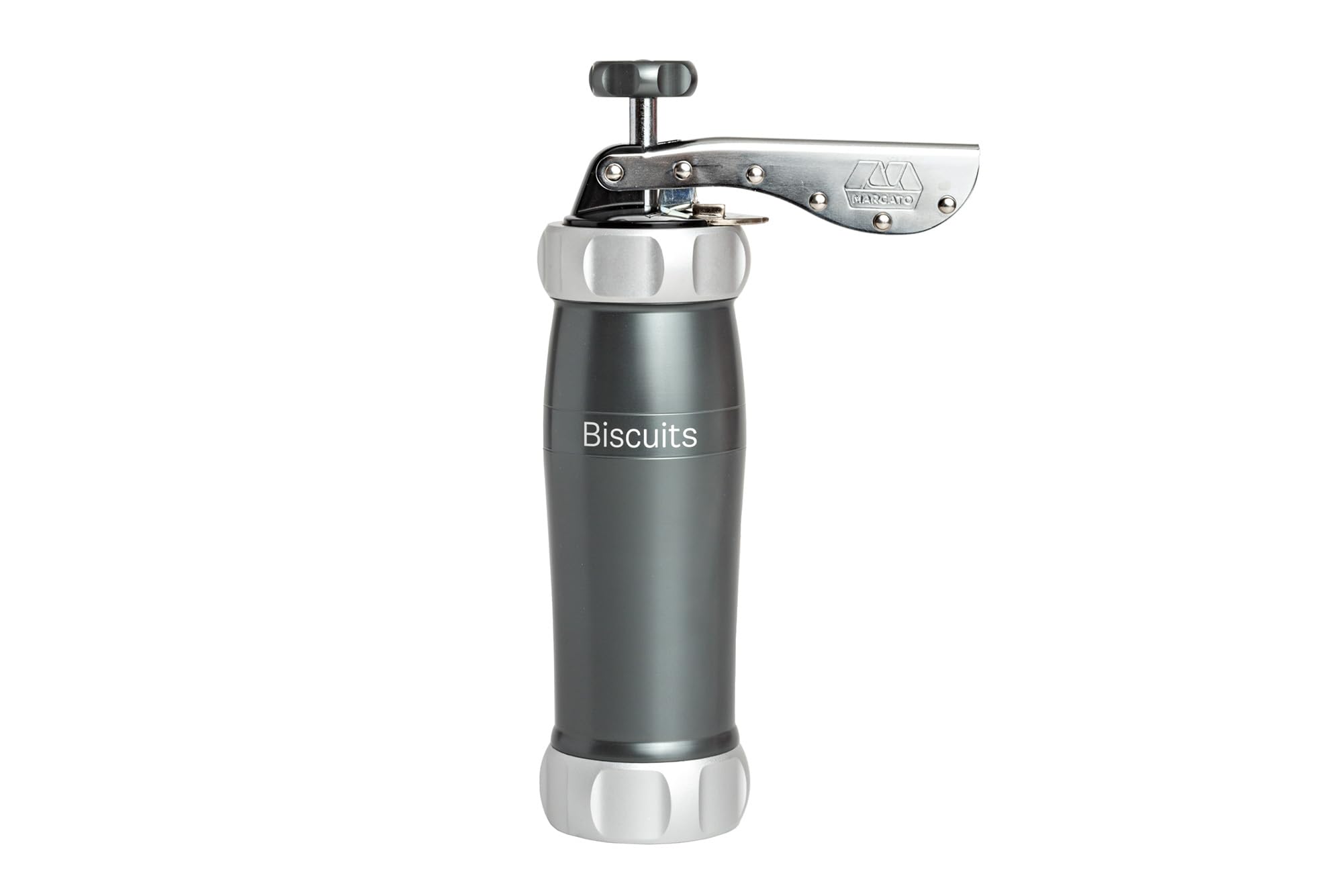 MARCATO Biscuits Powder Grey Biscuits Cookie Maker, Anodized Aluminium, Various Shapes. 25 x 10 x 5 cm. Easy to Use