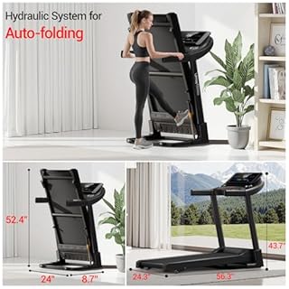 UMAY 20% Incline Treadmill for Home, 400 lb Capacity - Folding Treadmills wtih 3.5HP, 42.5" Wide Running Area & Shock Absorption for Running/Walking