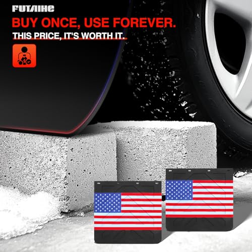 Image of Mud Flaps for Semi Trucks American Flag Polymer Tractor Trailer Heavy Duty Rubber Mudflaps Oversized Splash Guard, 24 x 30Inch, 2PCS