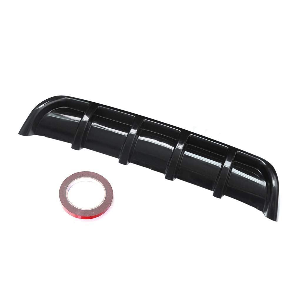Universal Car Rear Bumper Lip Diffuser 6 Fin Shark Fin Style Car Back Bumper Spoiler Lip Splitter ABS Light Black