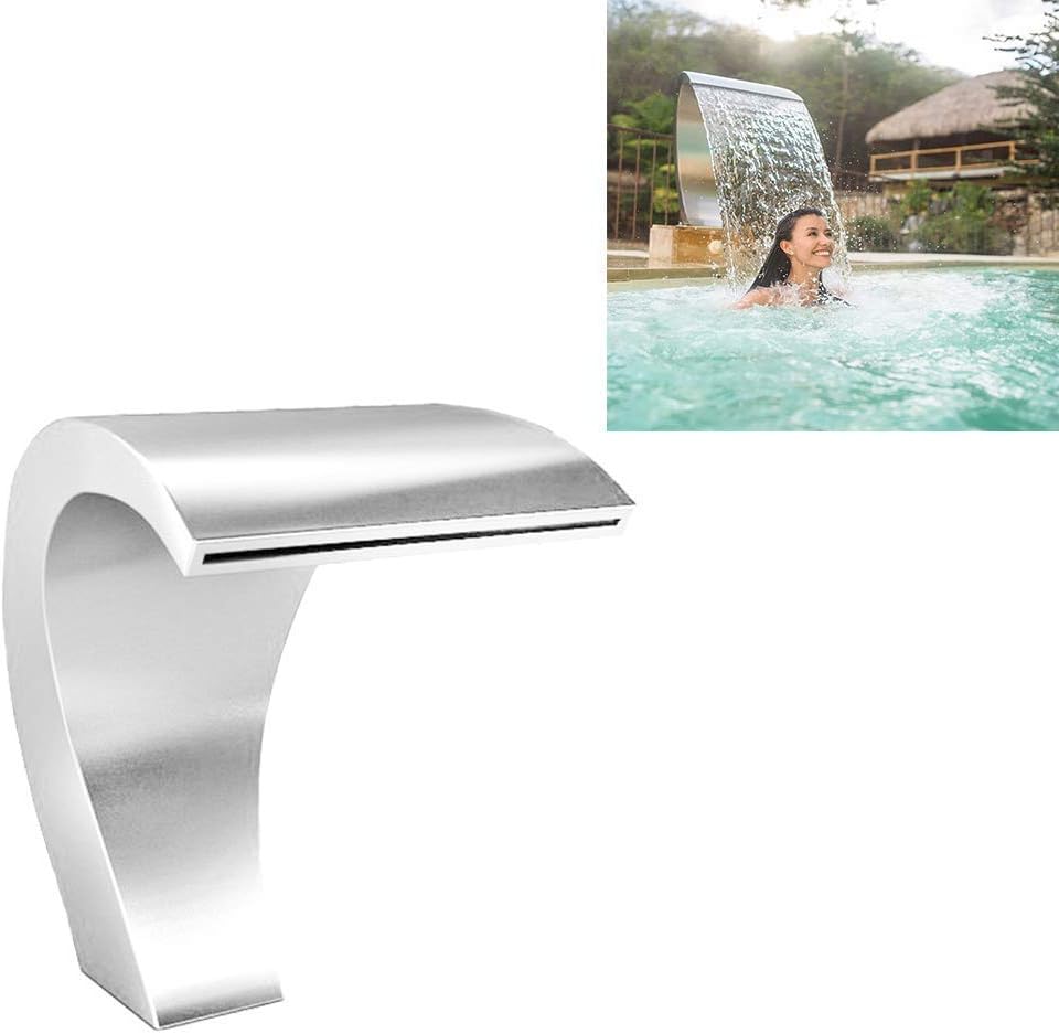 Swimming Pool Fountain Spouts, Stainless Steel SPA Swimming Pool Spray Fountain Waterfall,650 * 300mm (Size : 1000 * 500mm)