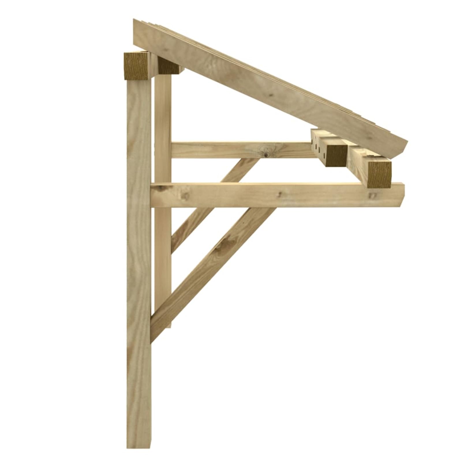 Homgoday Marquesina de madera para puerta, decoración rústica, 200 x 100 x 100 cm, modelo 49454