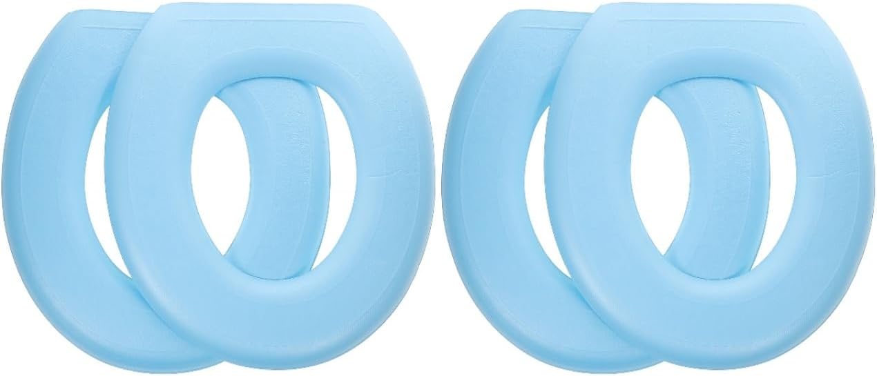 Cabilock 4Pcs Padded Toilet Seat Pads Navy Blue Soft Washable Covers 16.5X15 Inch Stretchable Cushions Bathroom Toilet Protector Warm Seat Cover for Winter