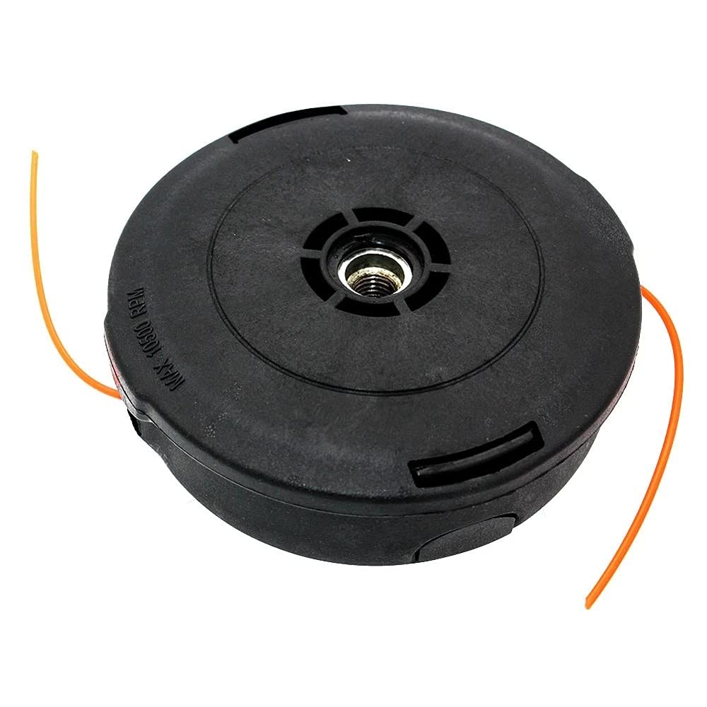 Cabezal de recortadora T45X de repuesto para Husqvarna 135R, 143R, 153R, 235R, 240R, 250R, 335LS, 335RX, 343R, M12 x 1,75 mm, rosca izquierda, negro y azul