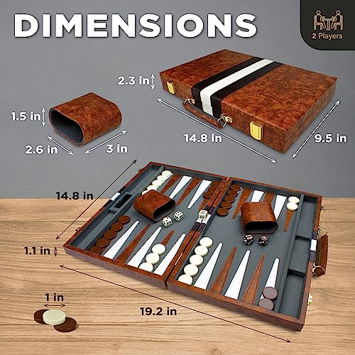 Queensell QS-BCKGMN Backgammon Sets For Adults Leather thumb #3