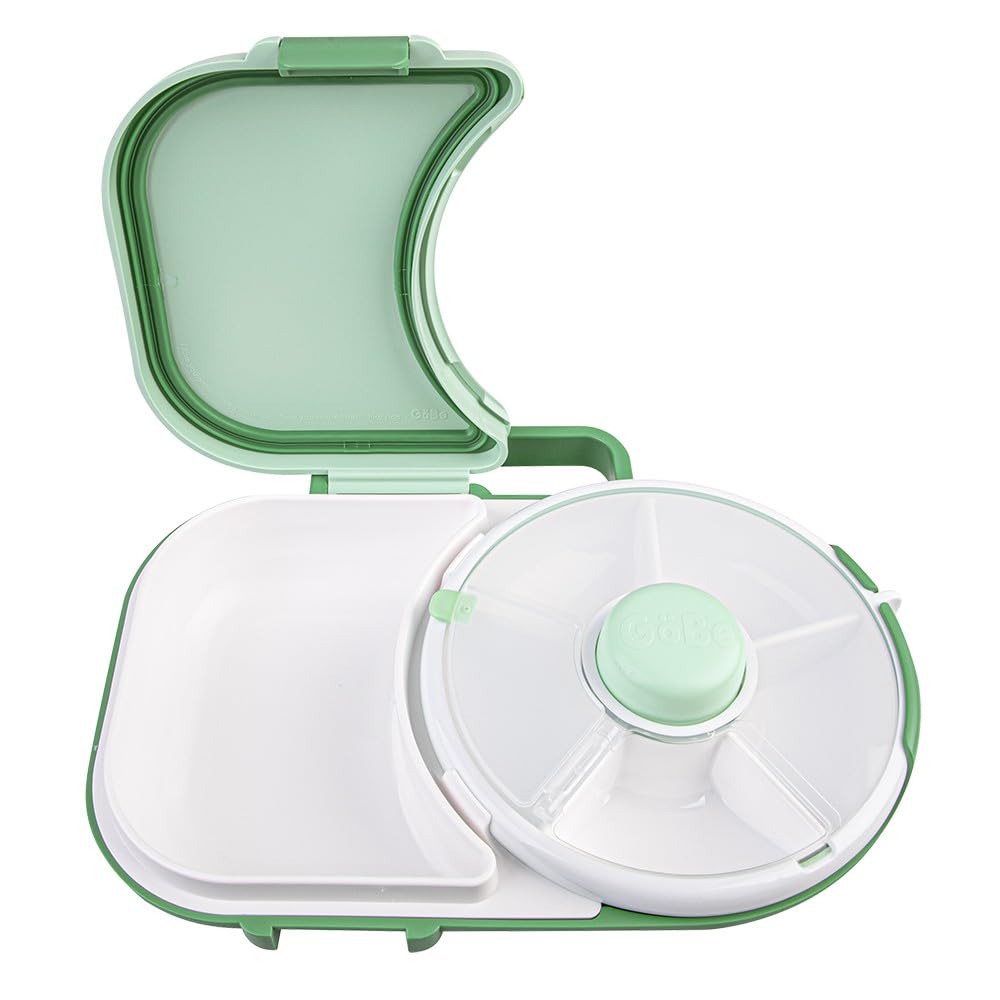 Gobe Kids – 2-in-1 Lunchbox mit kleinem Drehverschluss, Salbeigrün