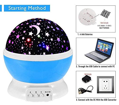 Image of Galaxy Projector Light with Tripod Stand, Earth and Moon Projection, USB Powered, Adjustable Angle, Space Theme Room Decor (Star Master)
