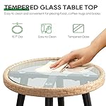 3 Piece Patio Bistro Set, Outdoor Wicker Apartment Balcony Furniture Sets, Rattan Table and Chairs Set of 2 for Porch Backyard Lawn Poolside Deck, Beige - Image 5