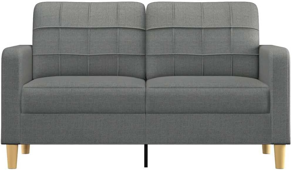 2-Seater Sofa Dark Grey Polyester 55.1 in Seat Width Durable Living Room Furniture