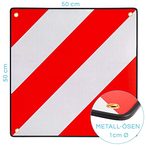 PLANGER® - Warntafe Spanien (50 x 50 cm) - Reflektierendes Warnschild rot weiß für Heckträger u Fahrradträger