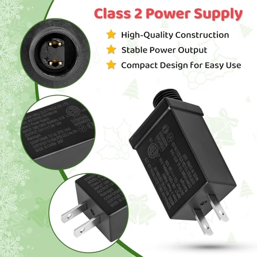 Image of 12V 1A Class 2 Power Supply, LED Transformer Replacement for Christmas String Light Yard, IP44 Waterproof Low Voltage Inflatable Adapter Plug, 4 Pack