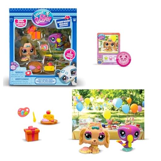 BANDAI Littlest Pet Shop Pack PETFLUENCERS Fête en Plein air BF00572 Comprend 2 Animaux domestiques, 4 Accessoires, 1 arrière-Plan, 1 Carte de collecteur, 1 Code virtuel, génération 7, 4 Ans +