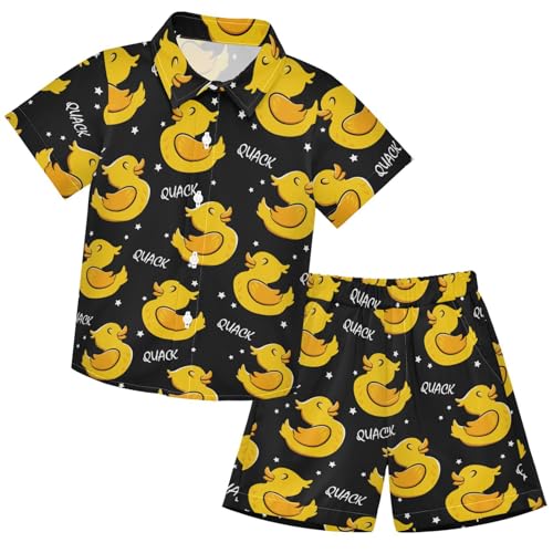 Image of visesunny Boy Floral Short Sleeve Button Down Shirt & Casual Shorts Set Summer Outfits 3-10 Years Clothes