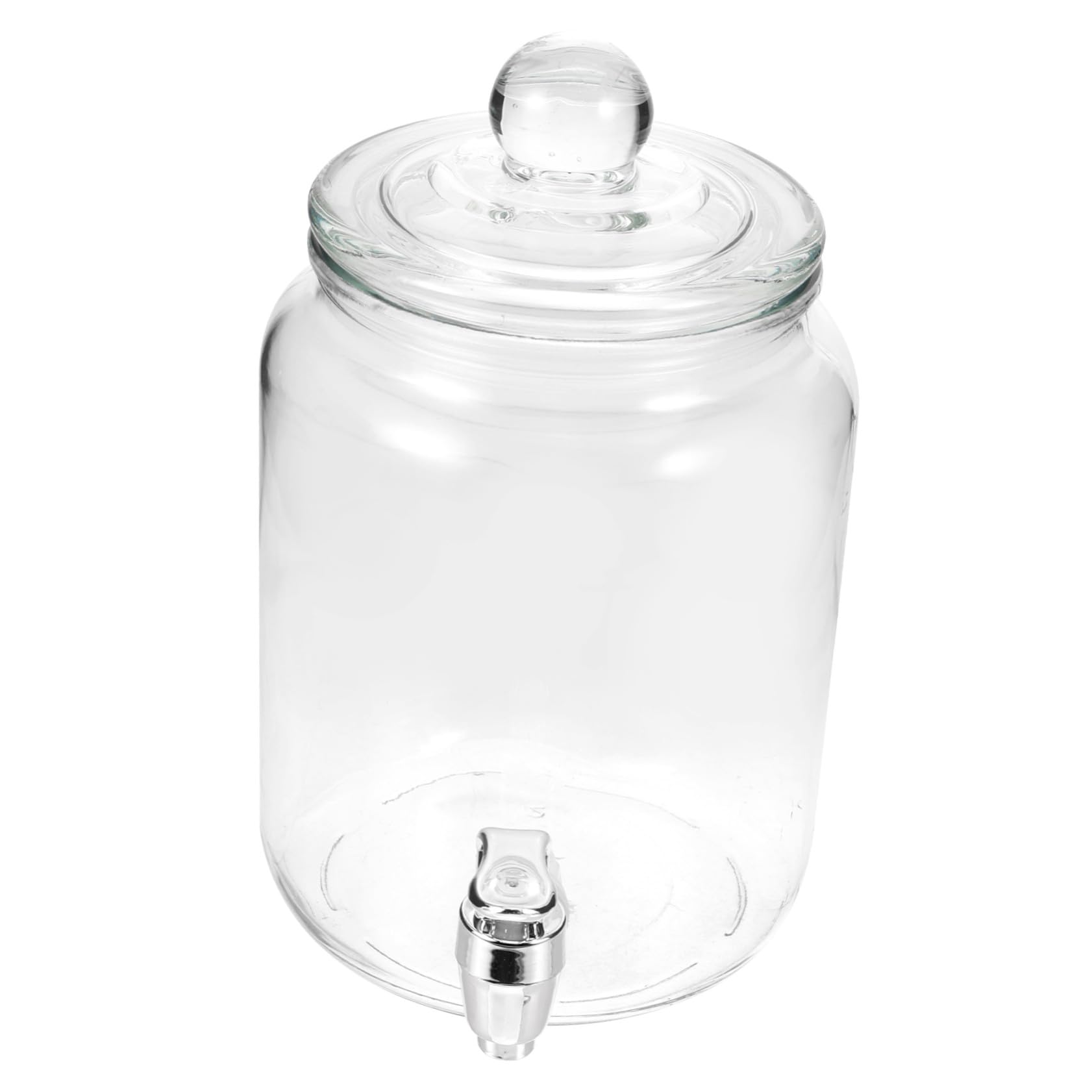 Dispenser per Bevande Barattolo Sigillato con Rubinetto in Vetro Trasparente e Design Semplice per Conservazione Vino, per Uso Domestico e Feste