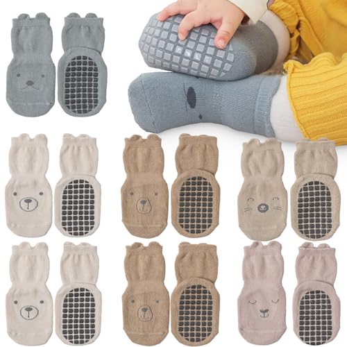 La Mejor Lista de Calcetines para Bebé que Puedes Comprar On-line. 38 Paquete de 7 Calcetines Antideslizantes para Bebé,Calcetines de Algodón Lindo para Niños y Niñas,Con Agarre Anticaída y Diseño Adorable, Suaves y Cómodos. (MX/US, Edad, 3...
