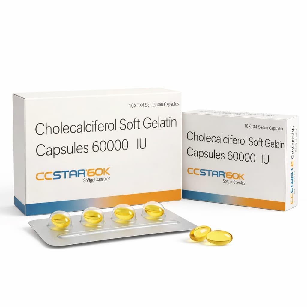 CCSTAR Vitamin D3 60000 IU (60K) Cholecalciferol Weekly Supplement – Supports Immunity, Bone Health & Muscle Strength – Soft Gel Capsules, Easy to Swallow – 40 Count