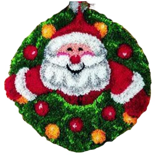 Kit tapis crochet loquet père noël BEAHING 50x50 cm pour adultes et loisirs créatifs