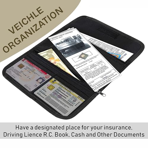 Image of Storite 1 Pack Two Wheeler /Car Document Holder (Beige-25.5 x 12 cm) | Vehicle Registration & Insurance Organizer with Sleek Design and Secure Storage Fits Driving Licence, RC Book, PUC