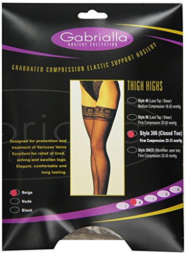 Image of GABRIALLA Graduated Microfiber Compression Thigh High Stockings (25-35 mmHg) H-306 3 Pack
