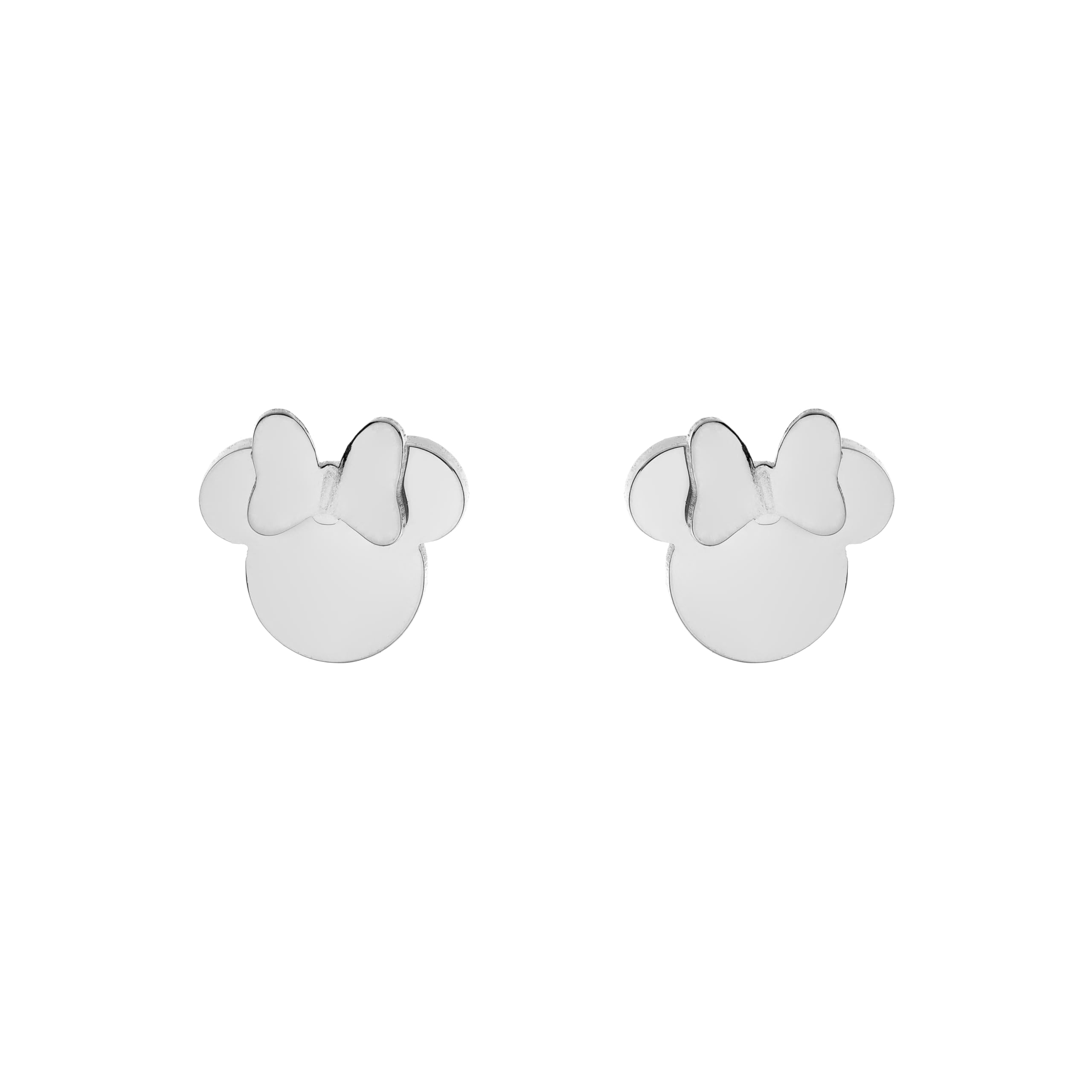 Disney Minnie Pendientes para niña de acero inoxidable, talla única, Joyas Disney