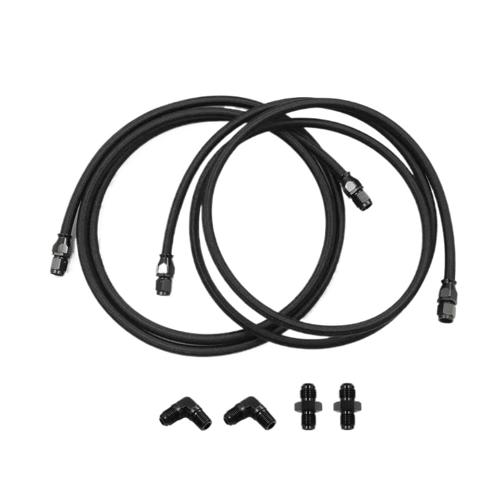 Aarawrnsx Onecolor Ptfe Braided Transmission Cool Hose Kit Compatible With Th350 700R4 Th400
