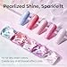 modelones Pearl Gel Nail Polish Top Coat, 2-in-one Clear Pearlescent Glitter Glossy Sparkle Finish Long Lasting Soak Off Mermaid Shimmer Manicure Nail Art Home Salon DIY