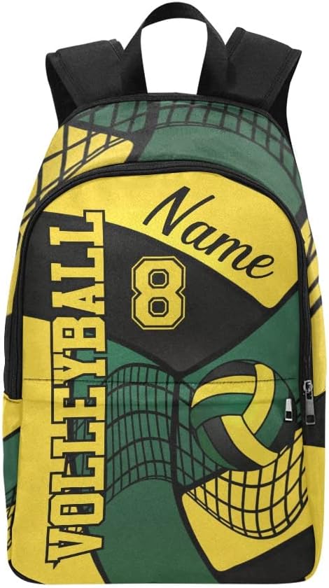 Personalized Volleyball in Purple Black and Whit Backpack with Name Custom Travel Daypack Bag for Man Woman Gifts 11.81 x 5.51 x 17.72 inch (LxWxH)