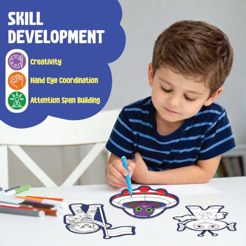 Image of SparkLPlay Coloring Kit. Art & Craft for Kids. 9 DIY Activities. Age 3+