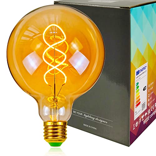 YANUODA Vintage Led Glühbirne G125 4W Dimmbare LED Filament Edison Birne DIY Dekorative Glühbirne 220/240V E27 (Globus) Cover