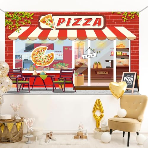 Fondo Fotográfico Pizza Shop 9x6ft para Fiesta y Decoración miniatura 7