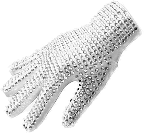 BOMJJOR Michael - Guante blanco con diamantes de imitación para niños guante de Billie Jean MJ Jackson guante de roca guante formal de esmoquin