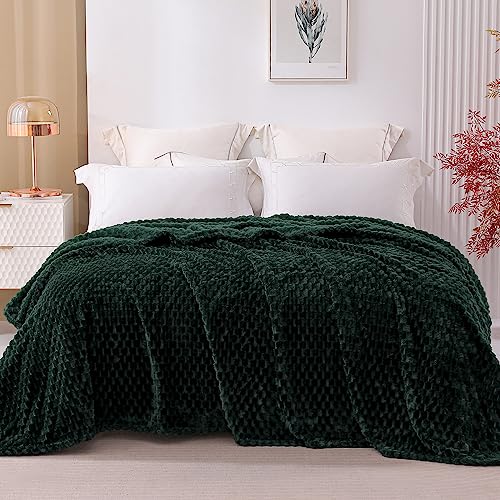 Exclusivo Mezcla Fleece Double Size Blanket for Bed Extra Large Fuzzy Forest Green Bed Blankets