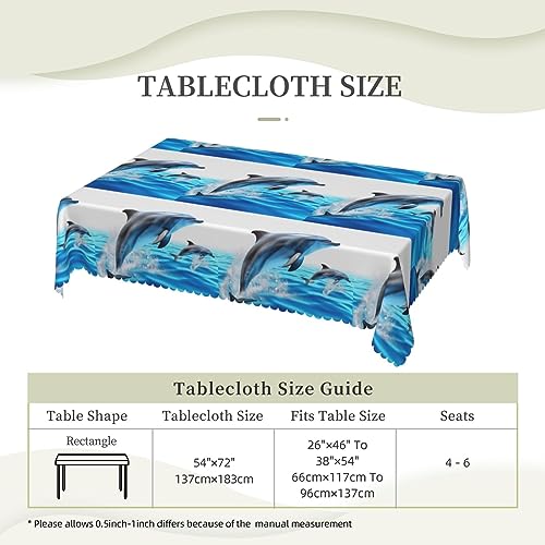 Nappe rectangulaire dauphin 3D : finissez-en avec les taches grâce au tissu imperméable 137x183 - 7