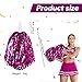 24 Pcs Cheerleading Pom Poms, Metallic Foil Handle Cheer Squad Team Spirited Fun for Party, Sports Dance Cheer, 30 Grams Weight Each(Rose Red)