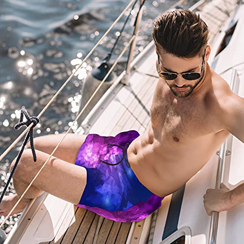 Short de bain violet galaxie pour homme du L au 4XL avec poches - 2