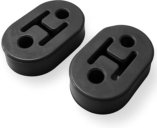 2 piezas de goma para suspensión de escape de 2 agujeros, diámetro del orificio de 0.429 in, 0.43 pulgadas, aislamiento de escape universal, caucho
