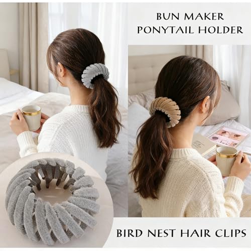 Set de 6 Pinzas para el Cabello tipo Nido de Pájaro de Terciopelo para Mujeres miniatura 5