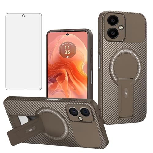 Coque Moto G54 5G Asuwish magnétique en fibre de carbone avec protège-écran