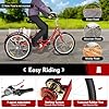 FOELANNE Bike for Adult, 24 Inch Adult Tricycle 7-Speed Foldable Adjustable Height Red #3