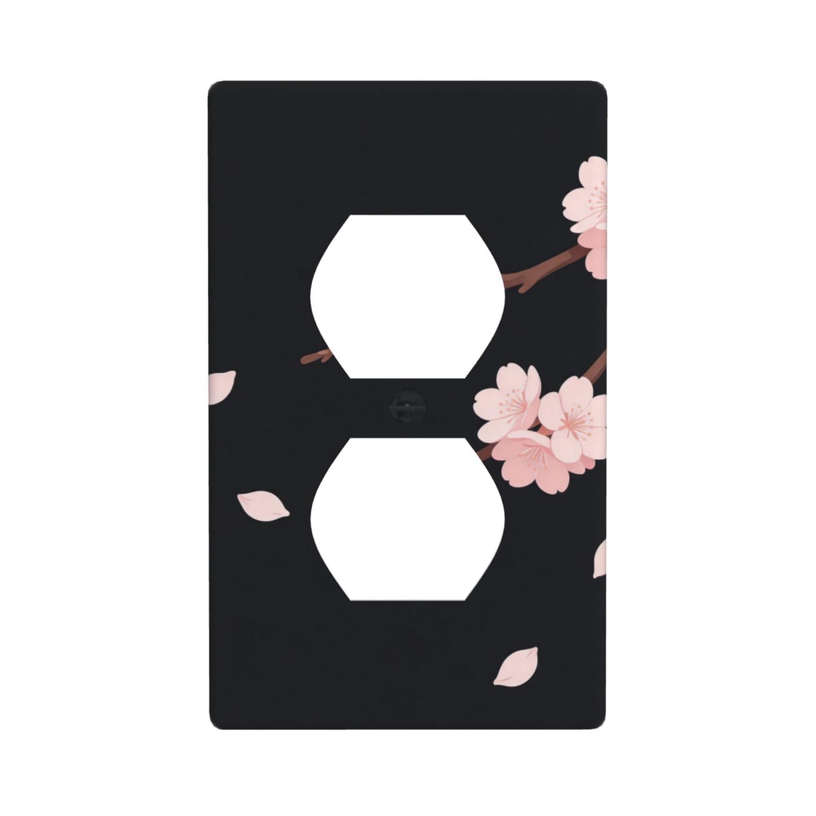 Night Cherry Decorative Switch Plate Cover-Unbreakable Polycarbonate Wall Plate for Home Office, 1 Gang with Screws