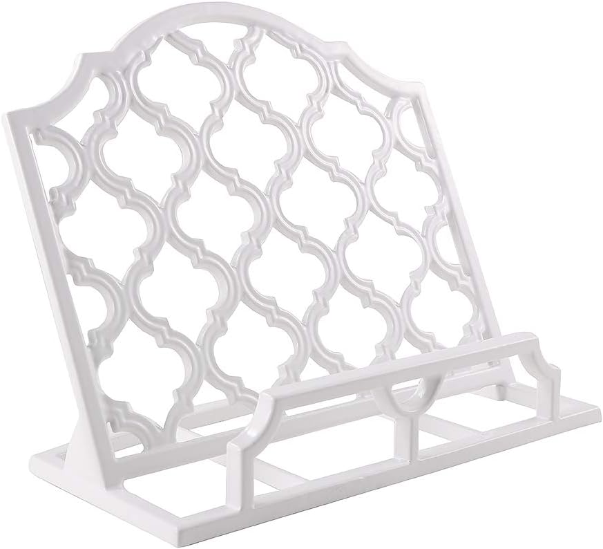 Vintage Cast Iron Cookbook Stand Holder Large Cookbook Holder White Metal Cookbook