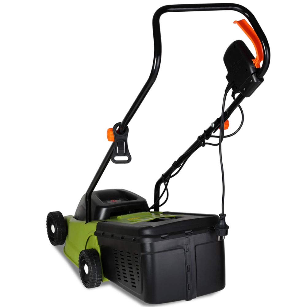 BAKAJI Elektryczna kosiarka ogrodowa, kosiarka do trawy o mocy 1000 W, szerokość cięcia 30 cm, regulowana wysokość cięcia 25/40/55 mm, ze zbiornikiem zbierającym 25 l, ergonomiczny uchwyt i