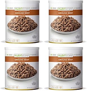 Freeze Dried Ground Beef by Nutristore | 80 Large Servings | Pack of 4 | Premium Quality | USDA Inspected | Amazing Taste | Perfect for Camping | Survival Food