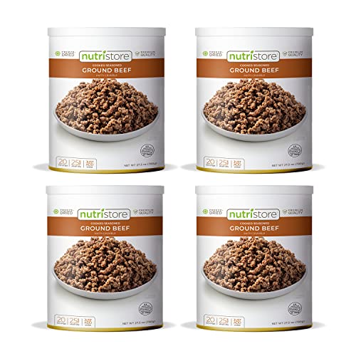 Freeze Dried Ground Beef by Nutristore | 80 Large Servings | Pack of 4 | Premium Quality | USDA Inspected | Amazing Taste | Perfect for Camping | Survival Food