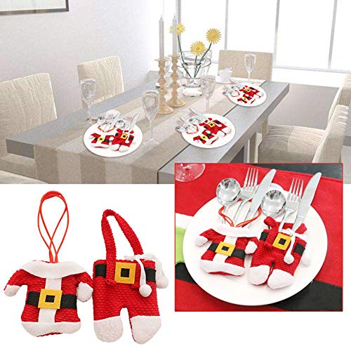 Brownrolly Traje de Santa Navidad Cubiertos de cubiertos Decoración de mesa de Navidad Ajuste de lugar Gift-2pcs pretty advantage