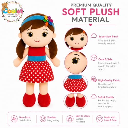 Image of Malina Cute Girl Soft Doll 57 cm | Multicolor Plush Toy for Kids | Soft & Washable Stuffed Doll for Boys & Girls
